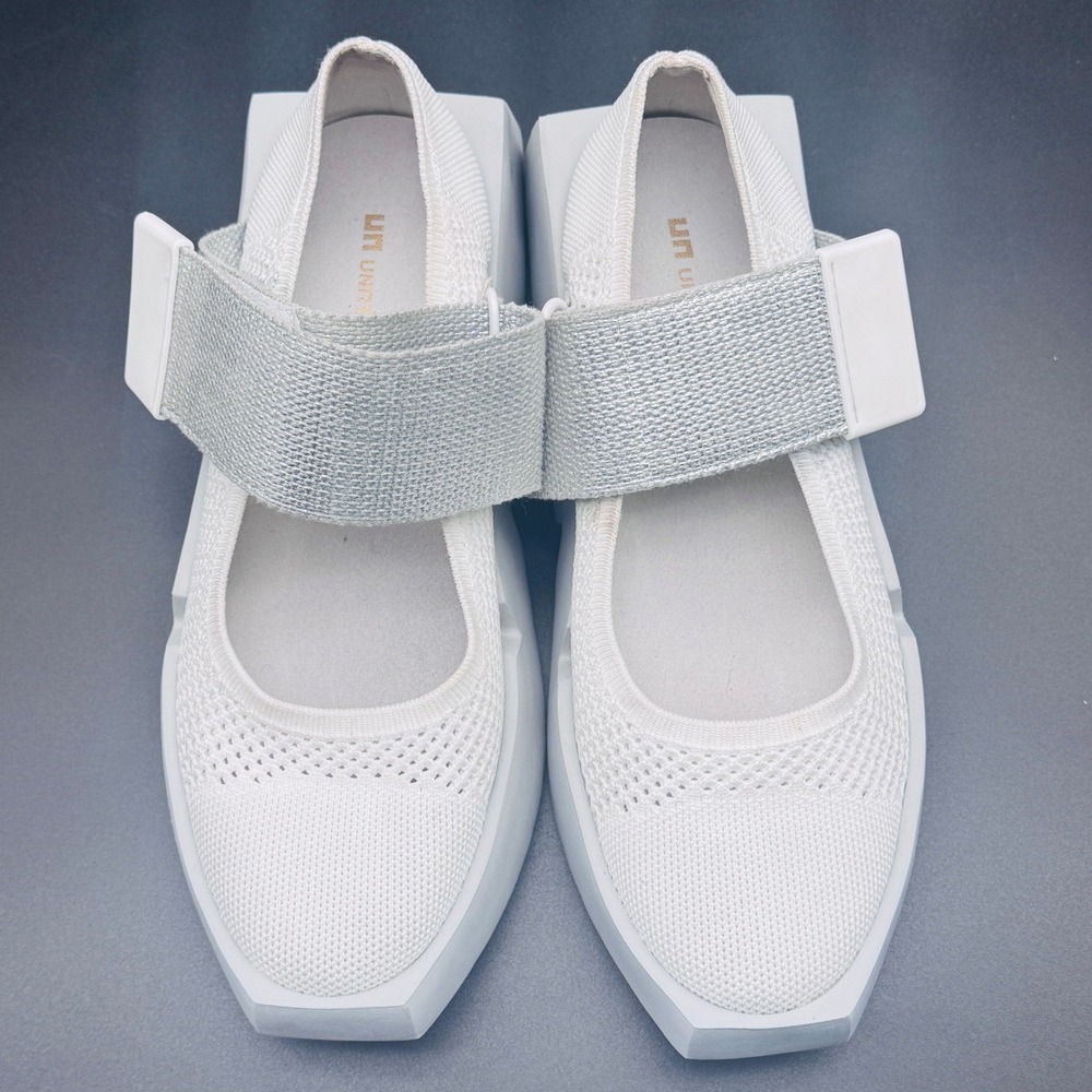 United Nude Space Kick Jet Lo Shoes Womens Sz 8.5 White Silver Platform Sneakers